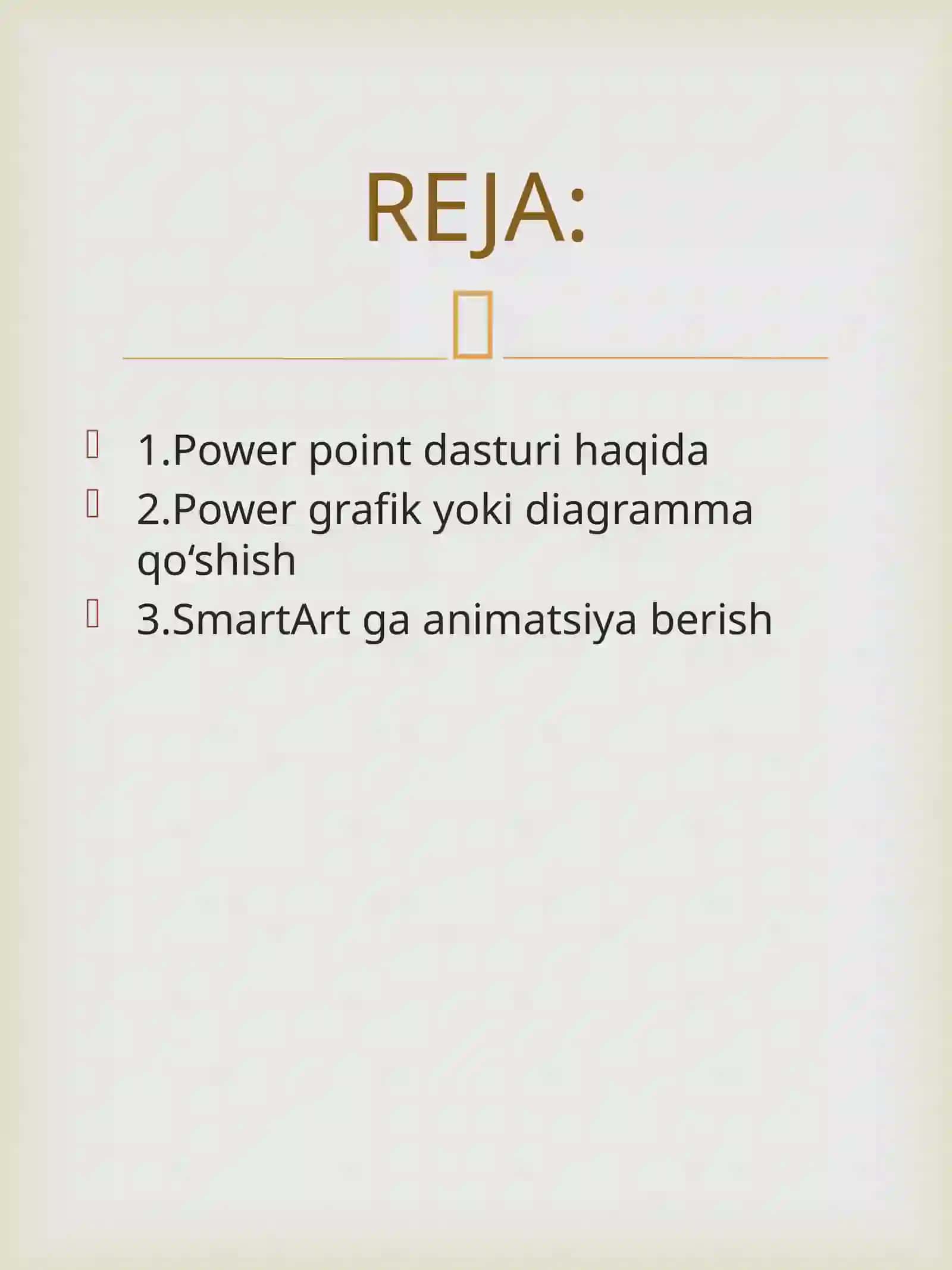 Power Point dasturida animatsiyali grafik va sxemalar 2