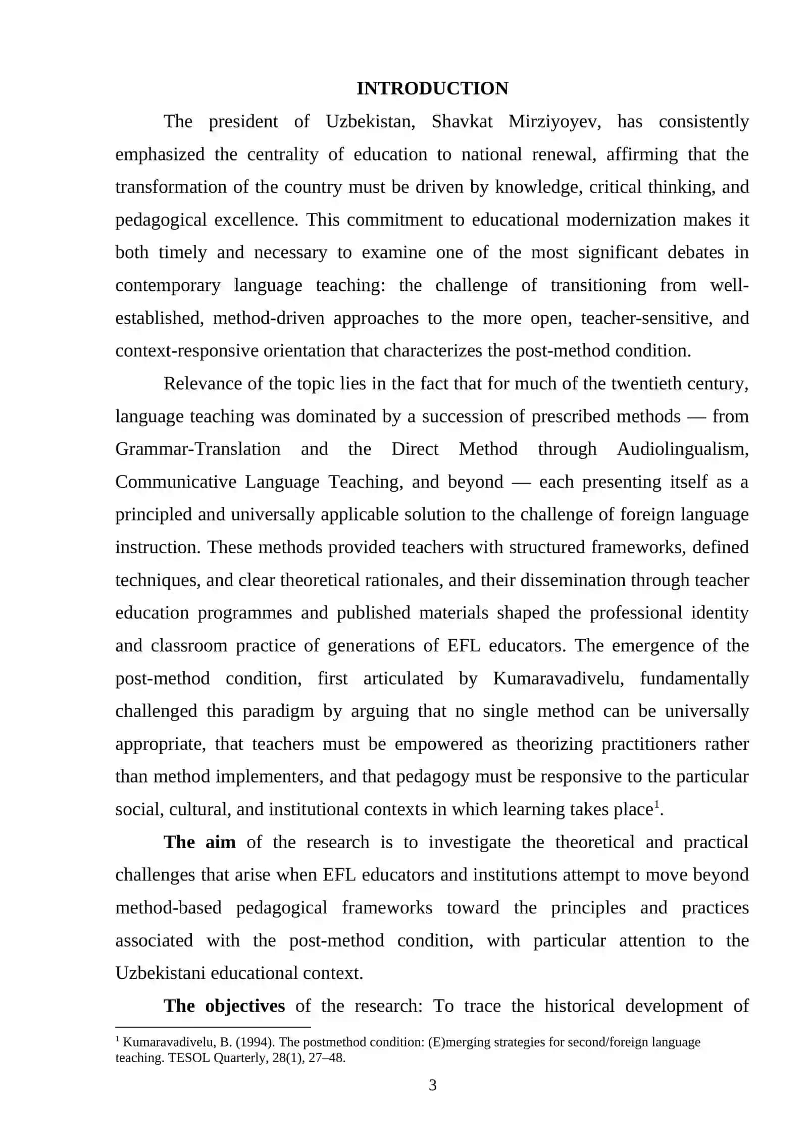 Challenges in transitioning from traditional methods to the post-method condition 2