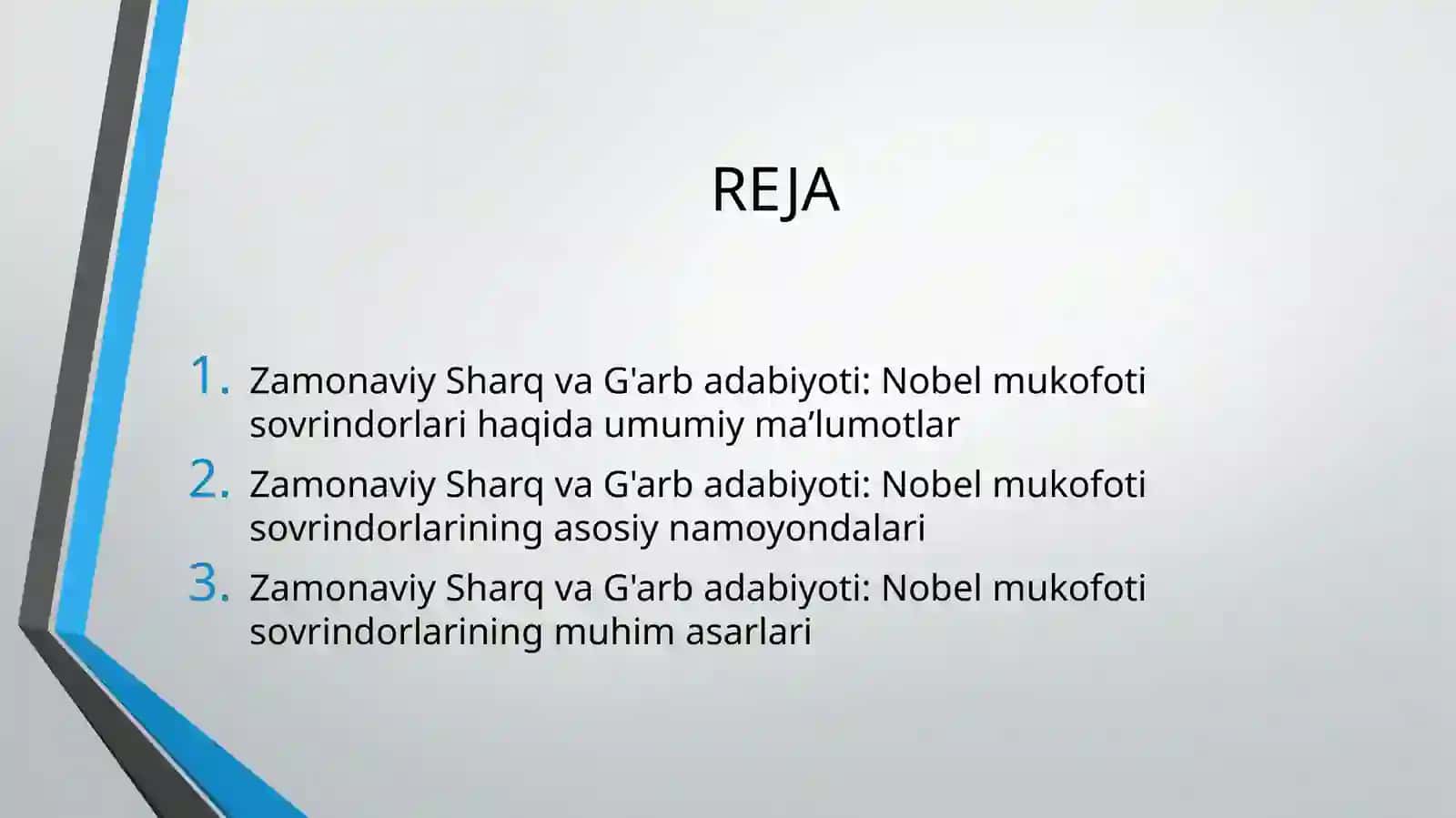Sharq va G‘arb adabiyoti Nobеl mukofoti sovrindorlari 2