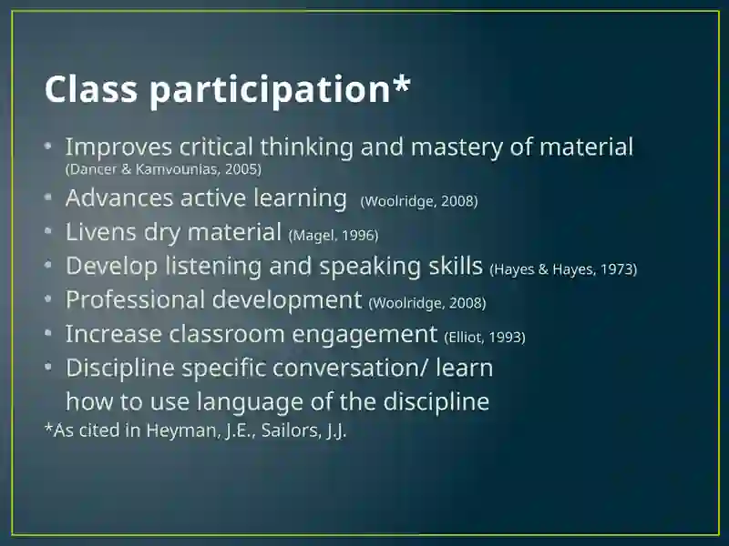 Class Participation: Developing Self-Assessment in Students 2