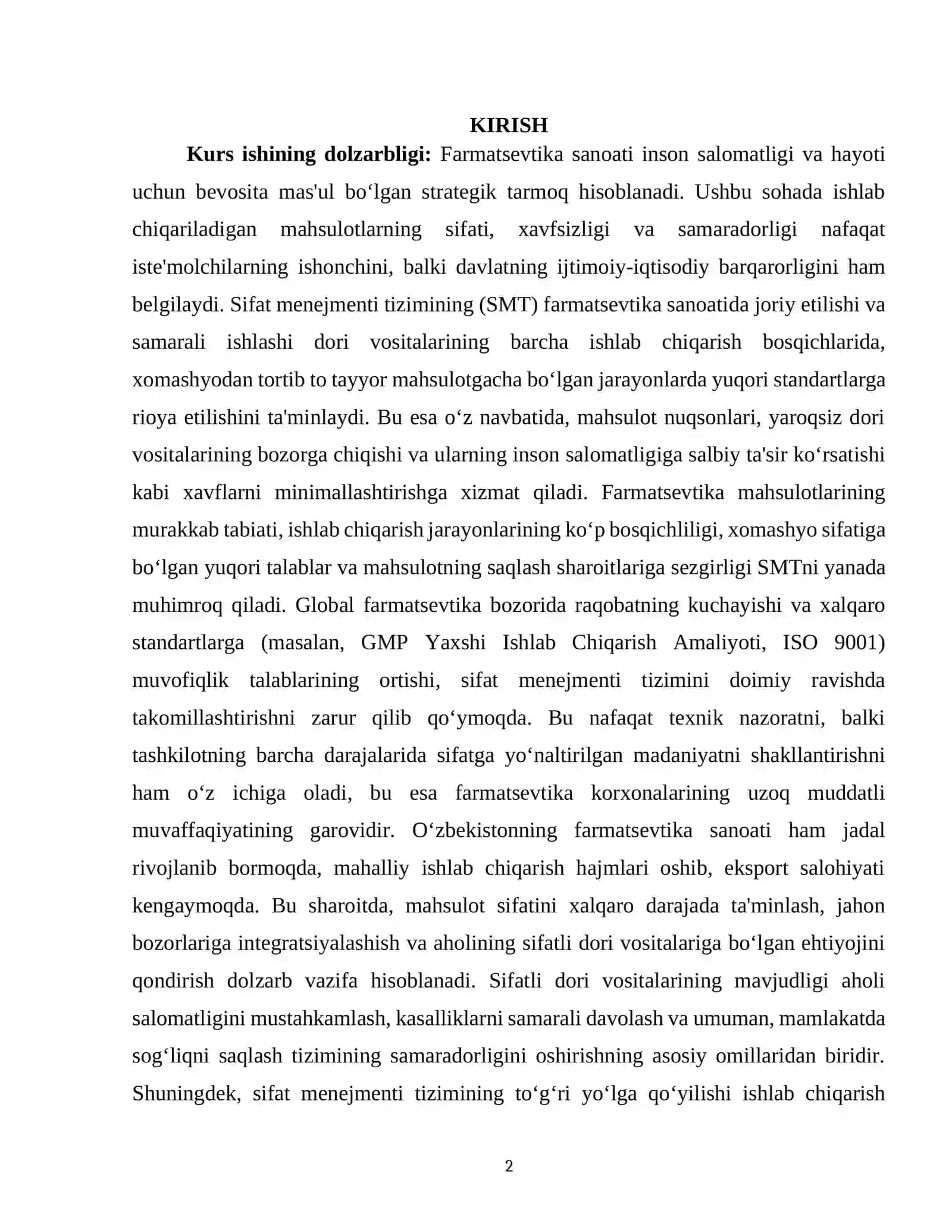 Farmatsevtika sanoatida sifat menejmenti tizimining ahamiyati 2
