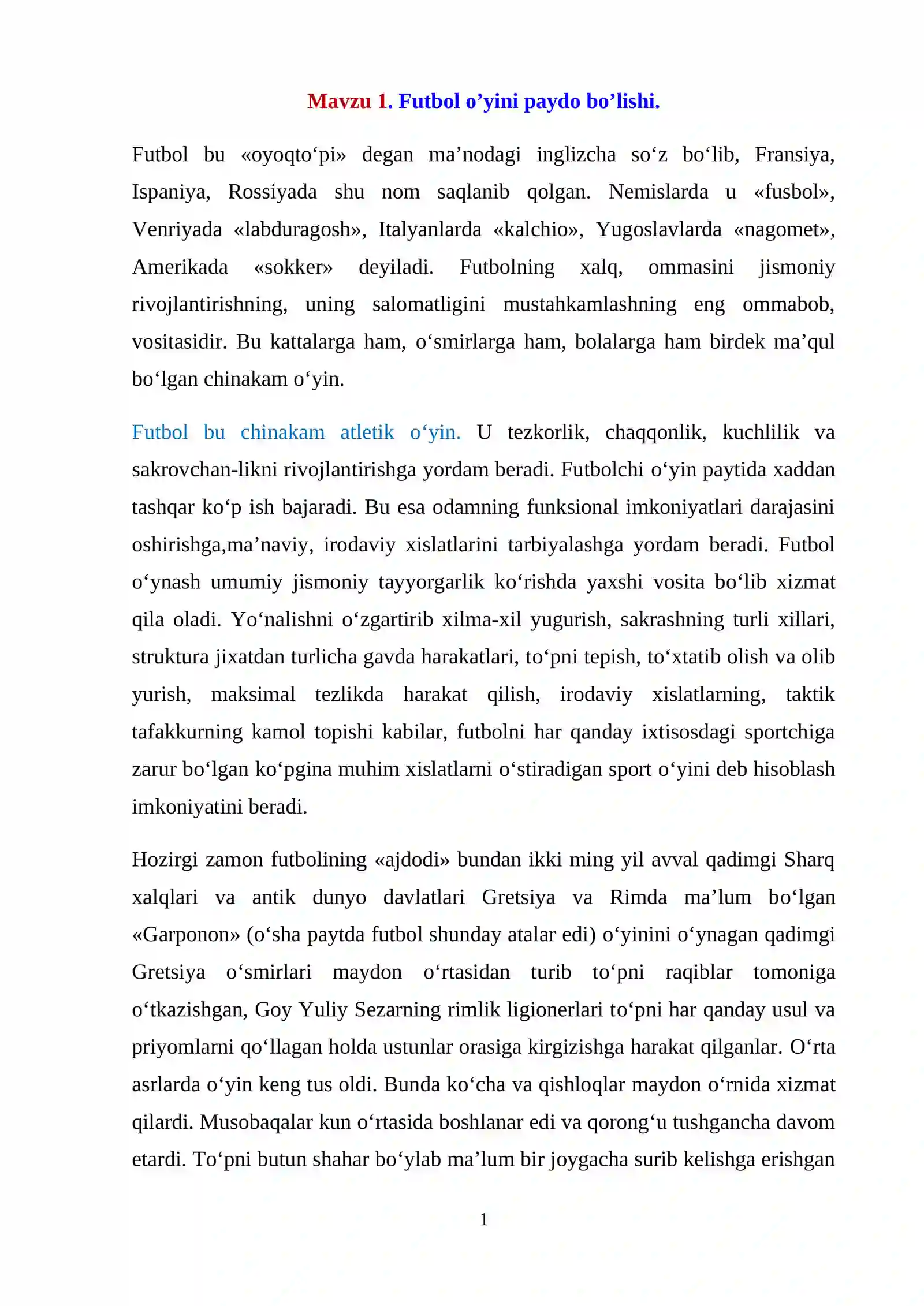 Futbol o‘yinining kelib chiqishi, qoidalari va rivojlanish tarixi 2