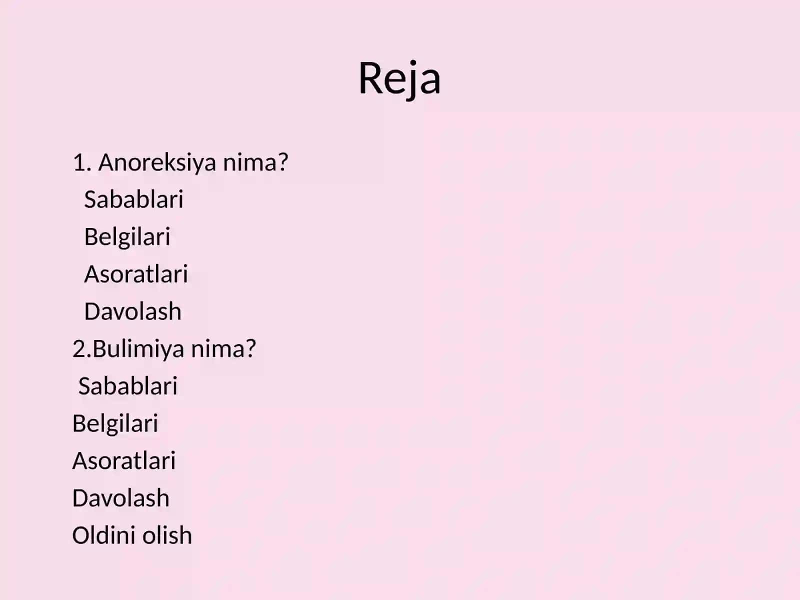 Anoreksiya va Bulimiya 2