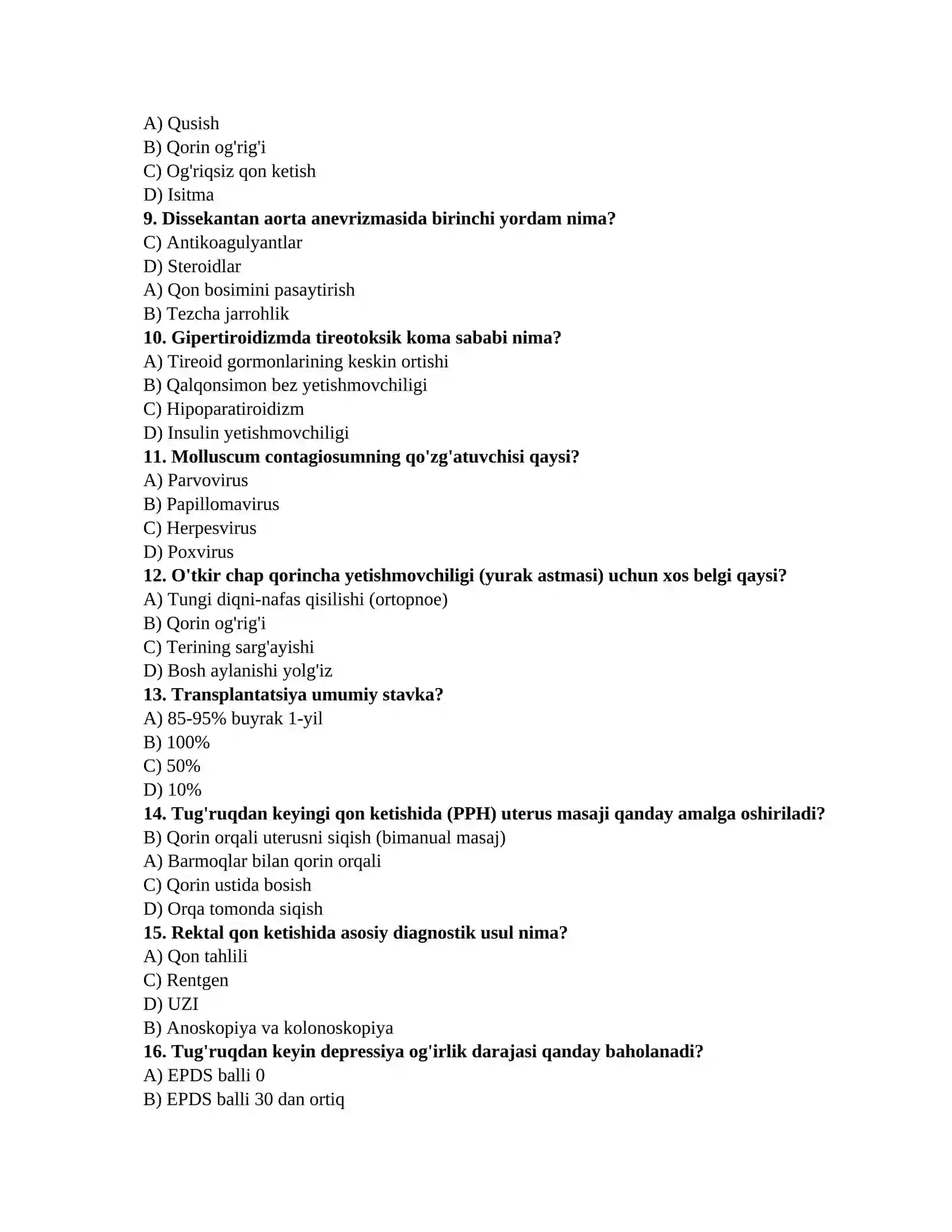 Oftalmolog testlari 2