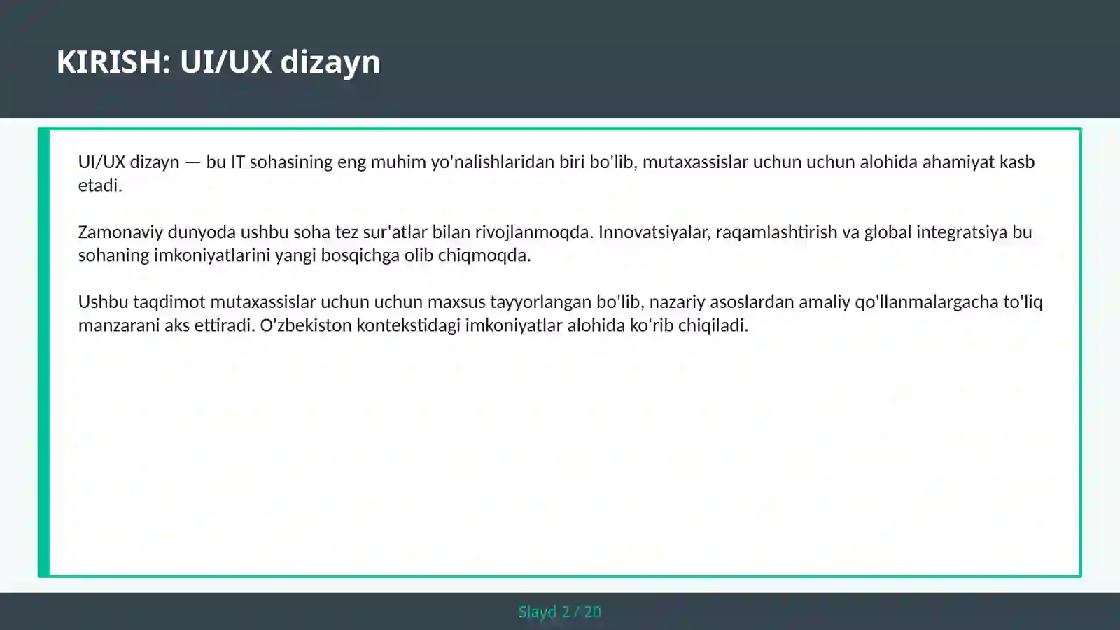 UI/UX DIZAYN 2