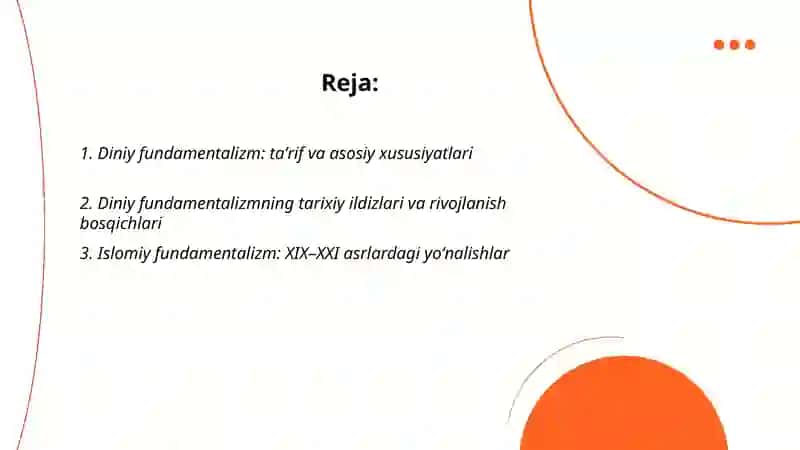 Diniy funtalimizm radikalizm va terorizmning tarixi va yonalishlari 2