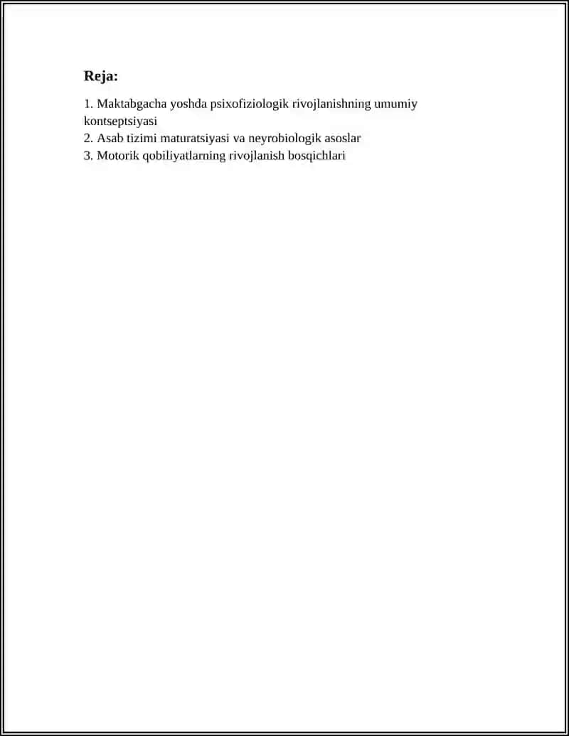 Maktabgacha yoshda psixofiziologik rivojlanishning umumiy kontseptsiyasi 2