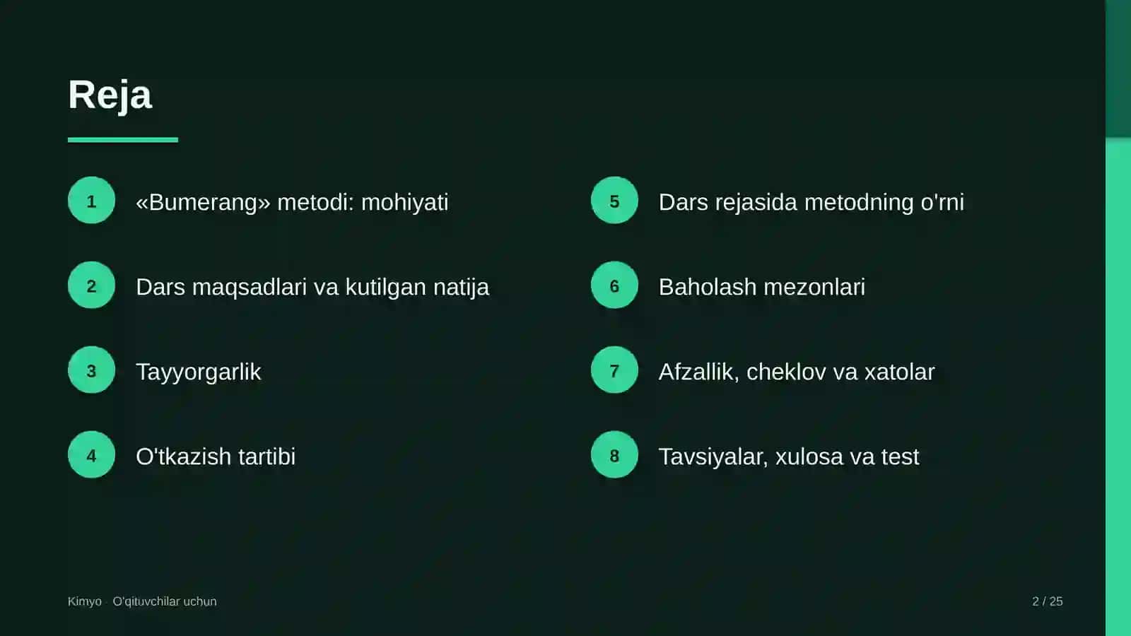 kimyo darslarida bumerang metodidan foydalanish 9743 2