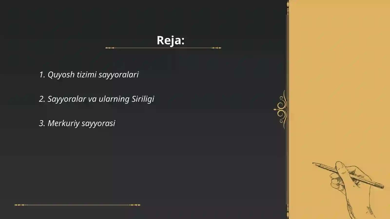 Sayyoralar va ularning xususiyatlari 2