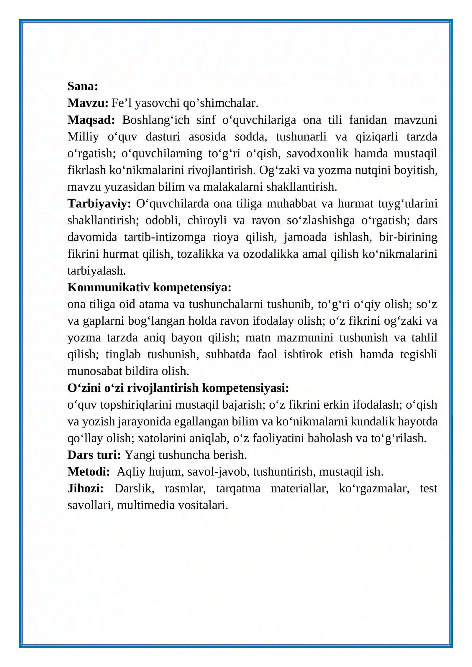 3-sinf. Ona tili. Fe’l yasovchi qo’shimchalar. 1-dars 2