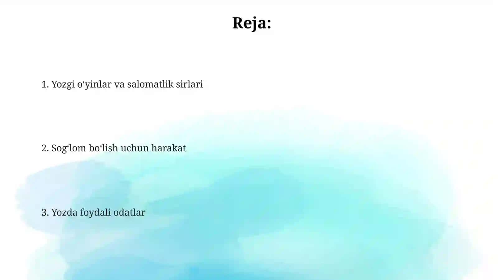 Yozgi oʻyinlar va salomatlik sirlari 2