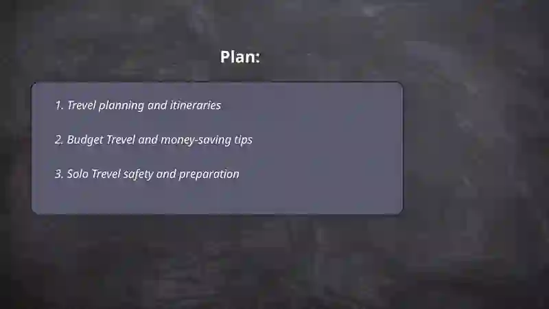 Trevel Planning and Itineraries 2