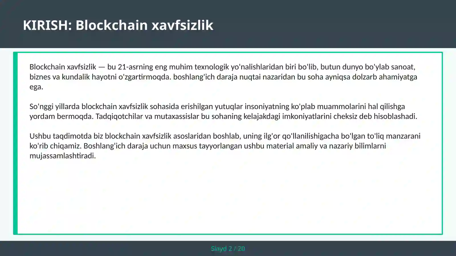 Blockchain xavfsizlik 2