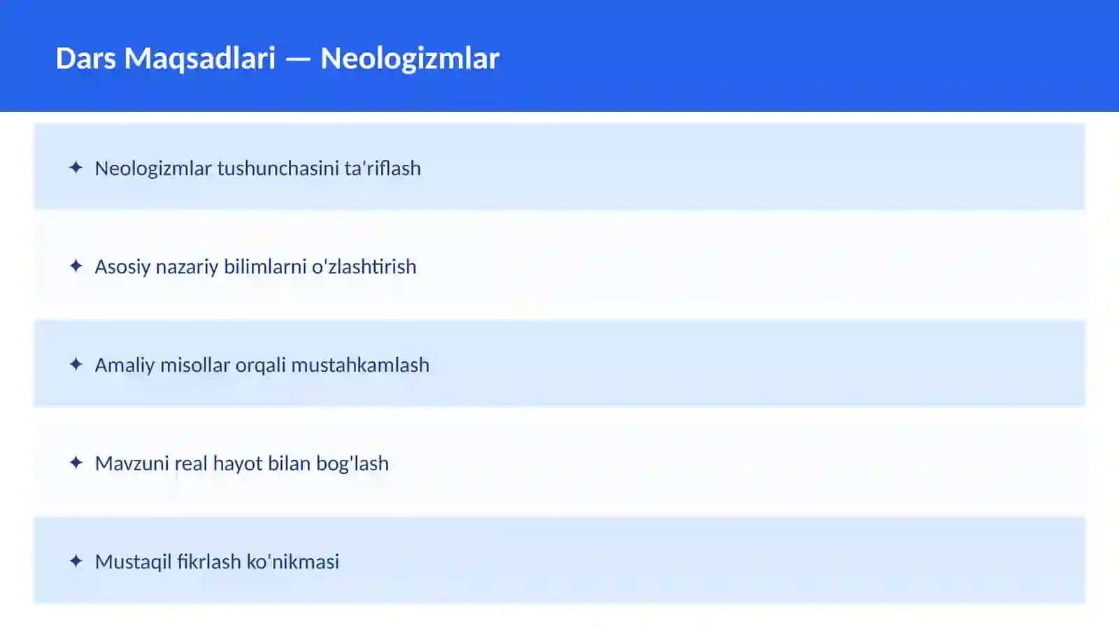 O'zbek Tili Arxaizmlar Dars Ishlanma 2