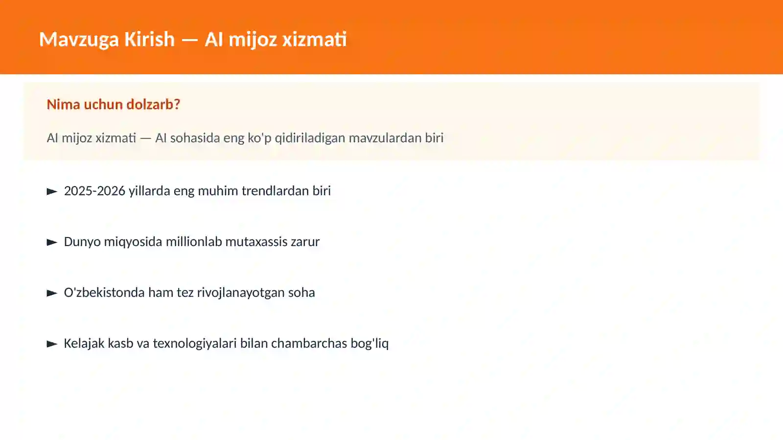 AI mijoz xizmati 2