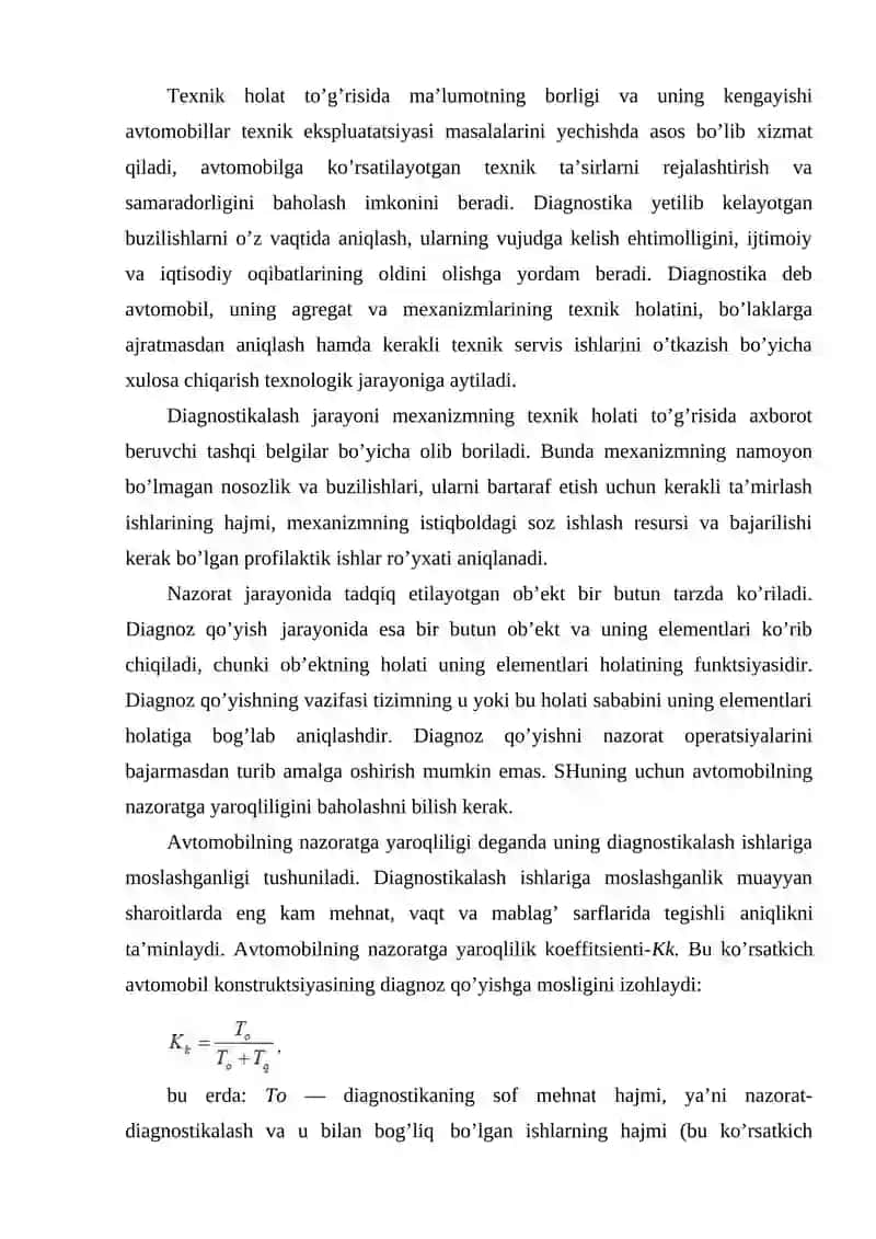 Avtomobillarga TXK va ta’mirlashda ishlatiladigan diagnostikalash jixozlari 2