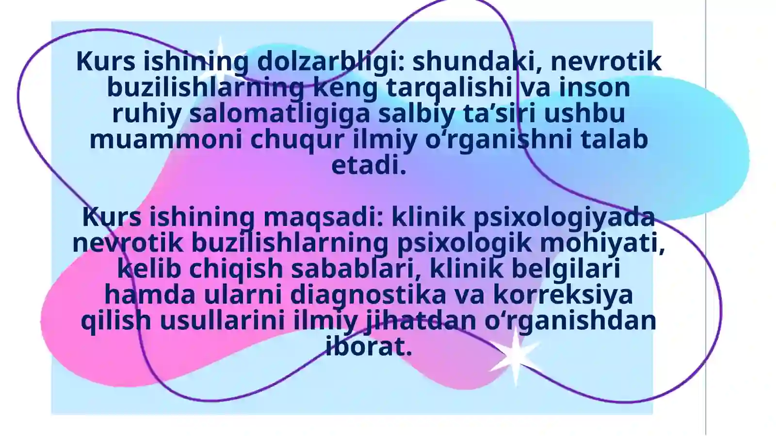 KLİNİK PSİXOLOGIYADA NEVROTIK BUZILISHLARNING NAZARIY ASOSLARI 2