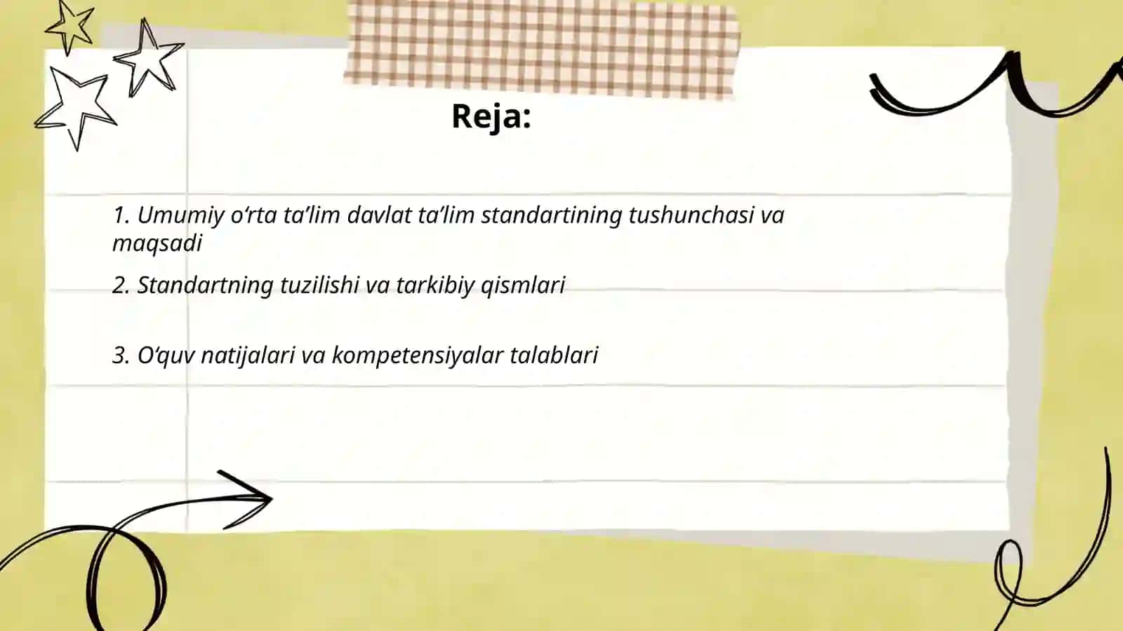 Umumiy o‘rta ta’lim davlat ta’lim standartini o‘rganish 2