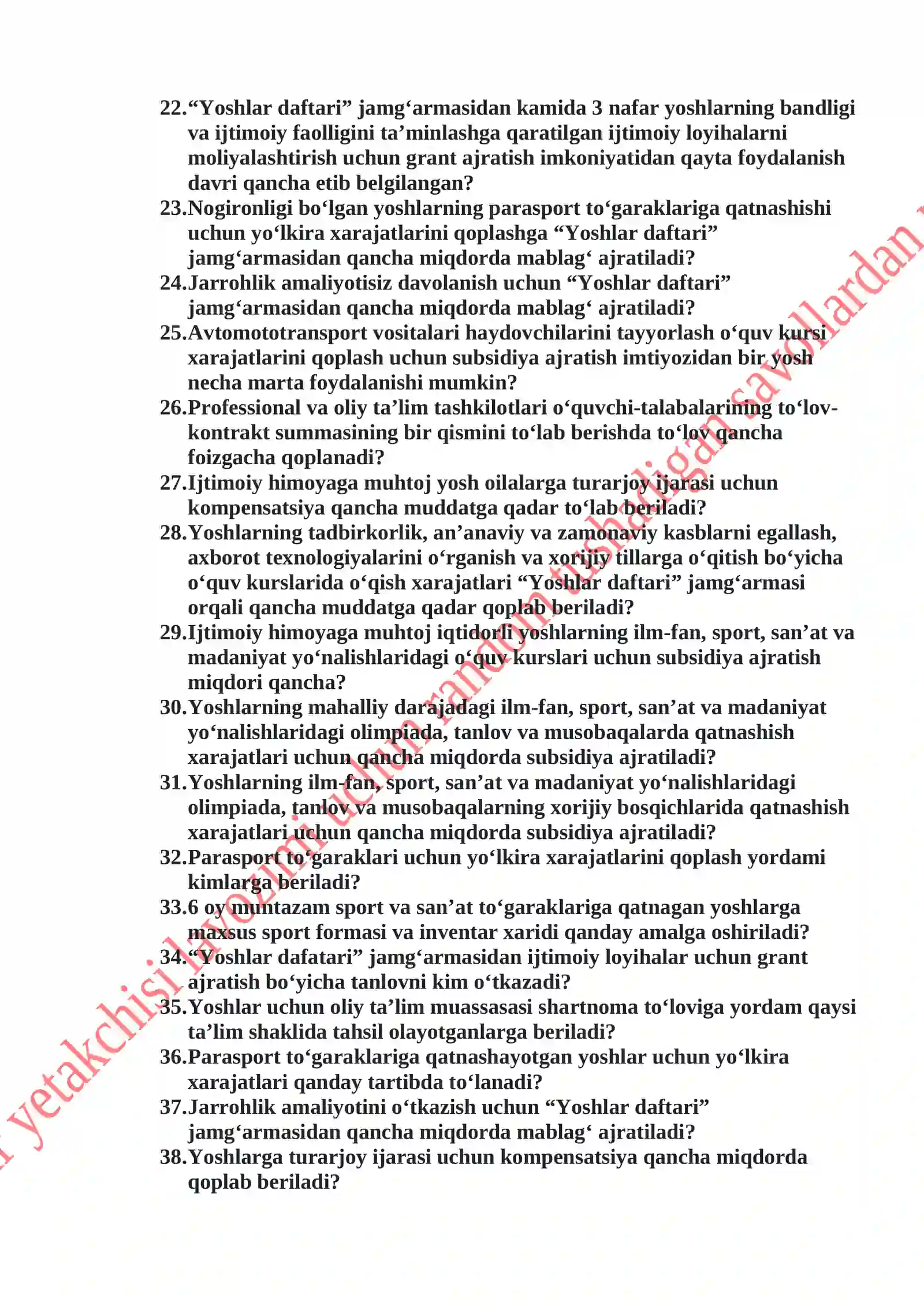 Yoshlarga oid davlat siyosati 2