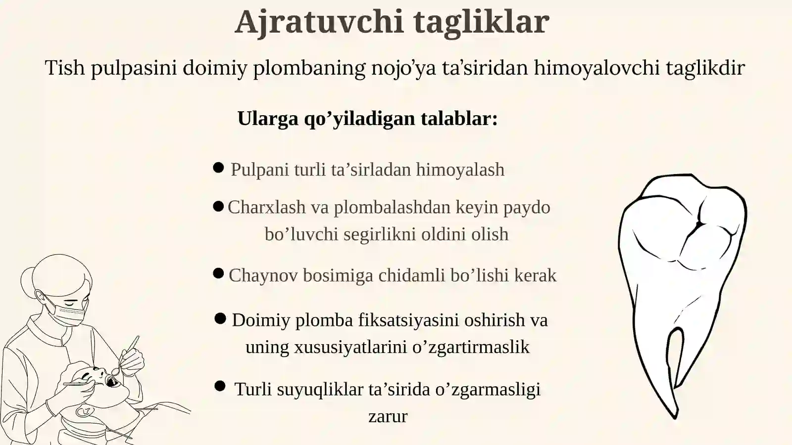 Ajratuvchi va davolovchi tagliklar. Sement asosli plomba ashyolari. Fosfat kislota asosli sementlar.Tarkibi va xususiyatlari 2