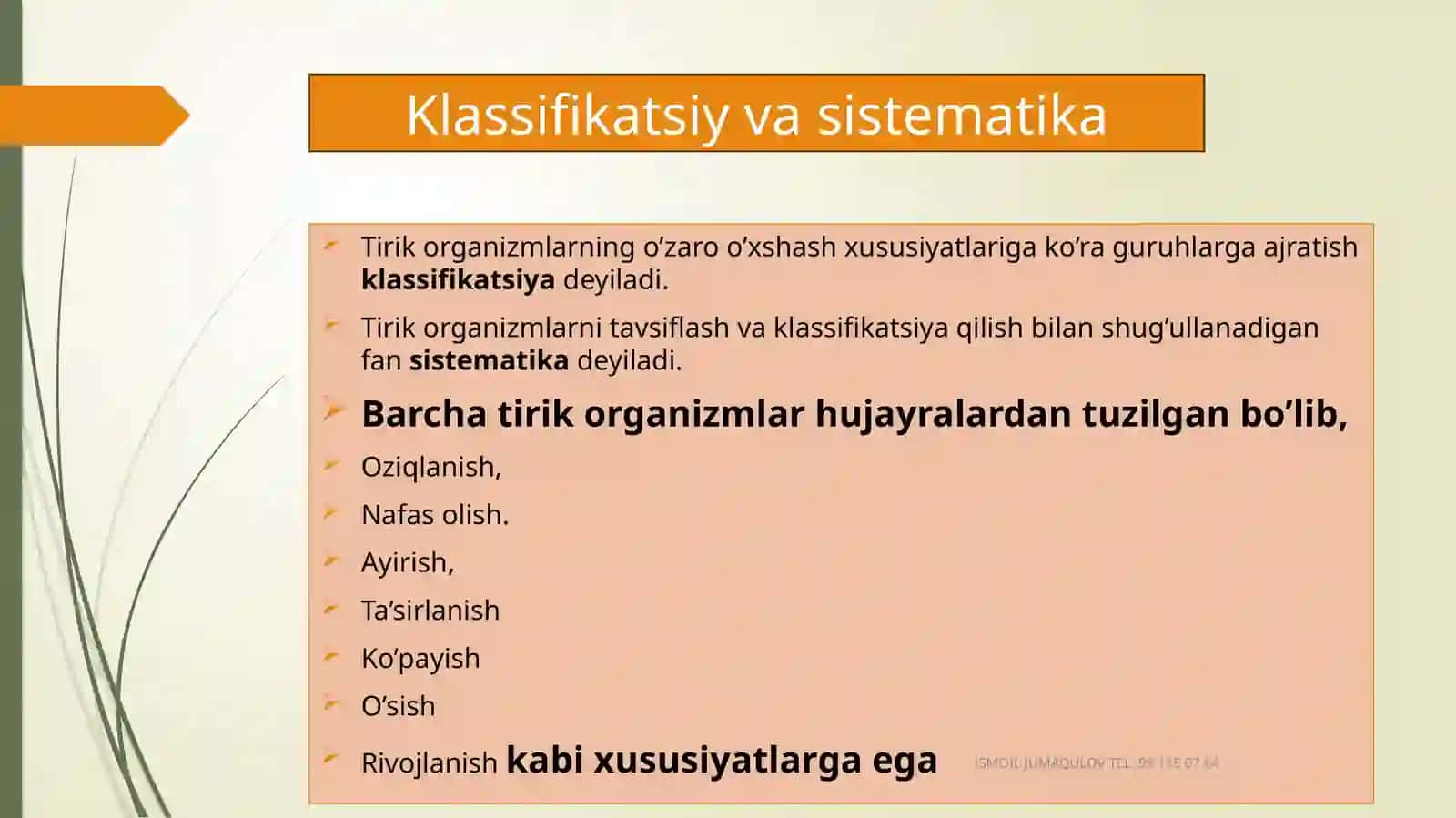 Tirik organizmlar klassifikatsiyasi 2