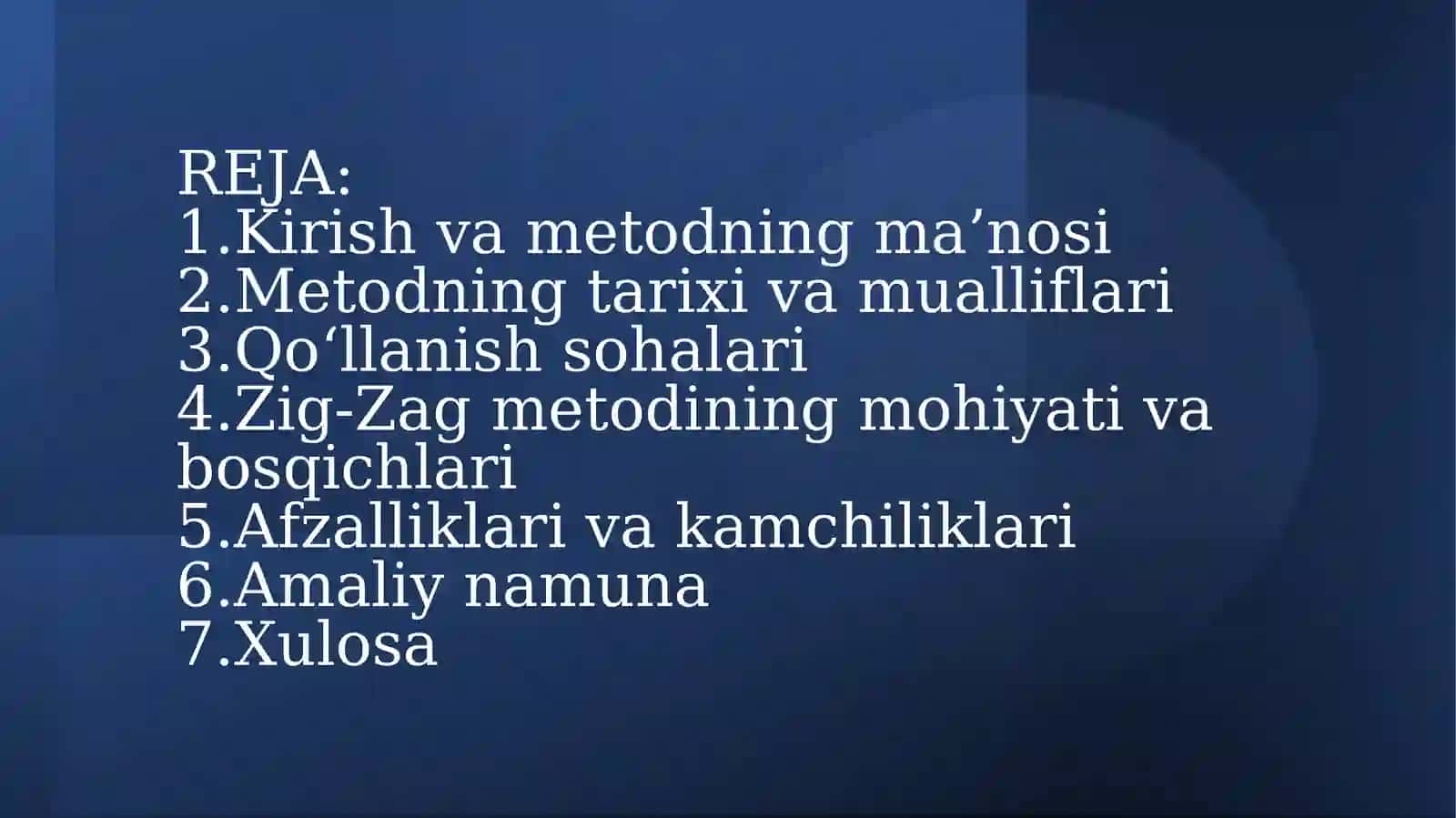 Zig-Zag (JIGSAW) METODI 2