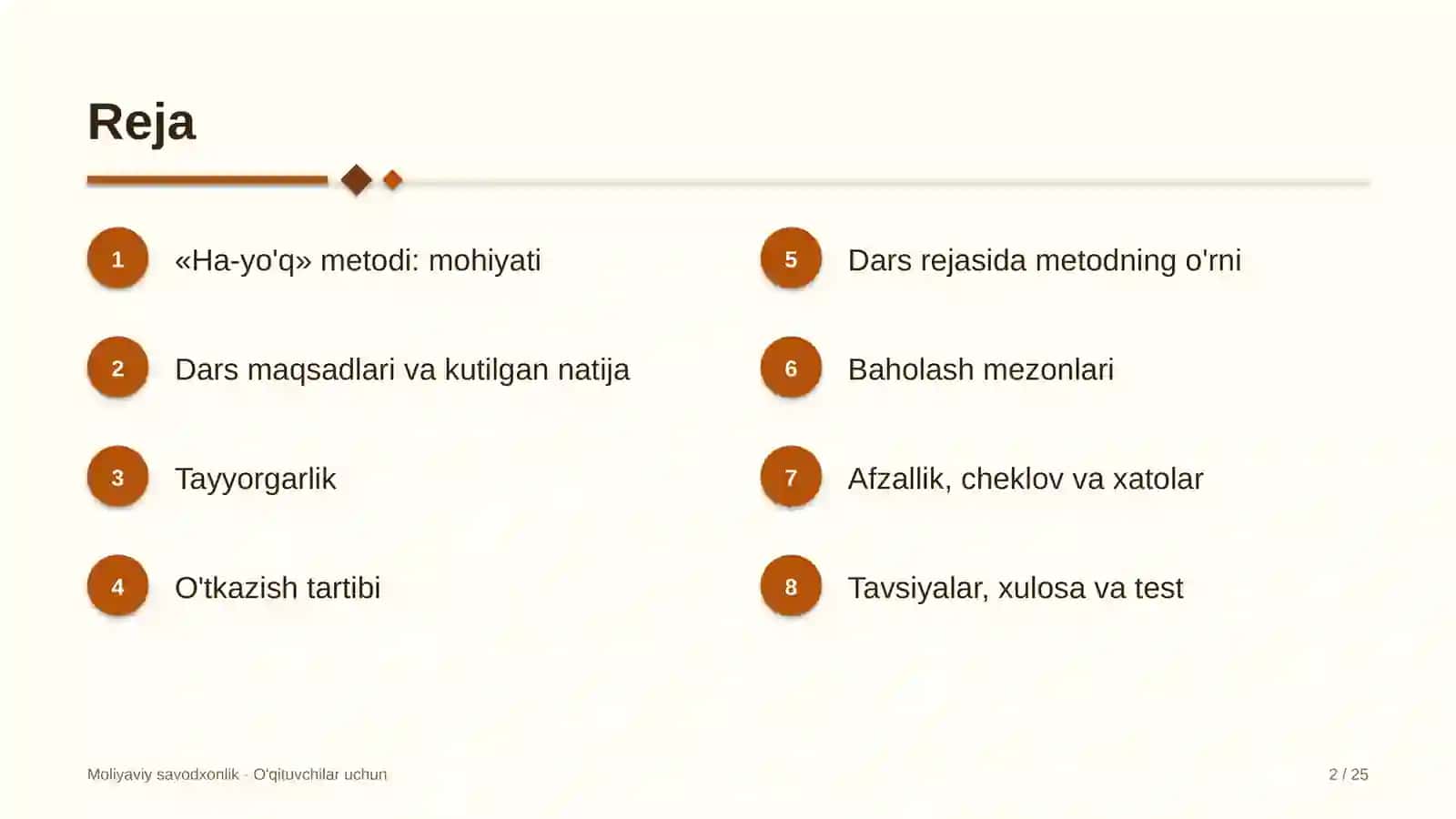 moliyaviy savodxonlik darslarida ha yo'q metodidan foydalanish 4281 2