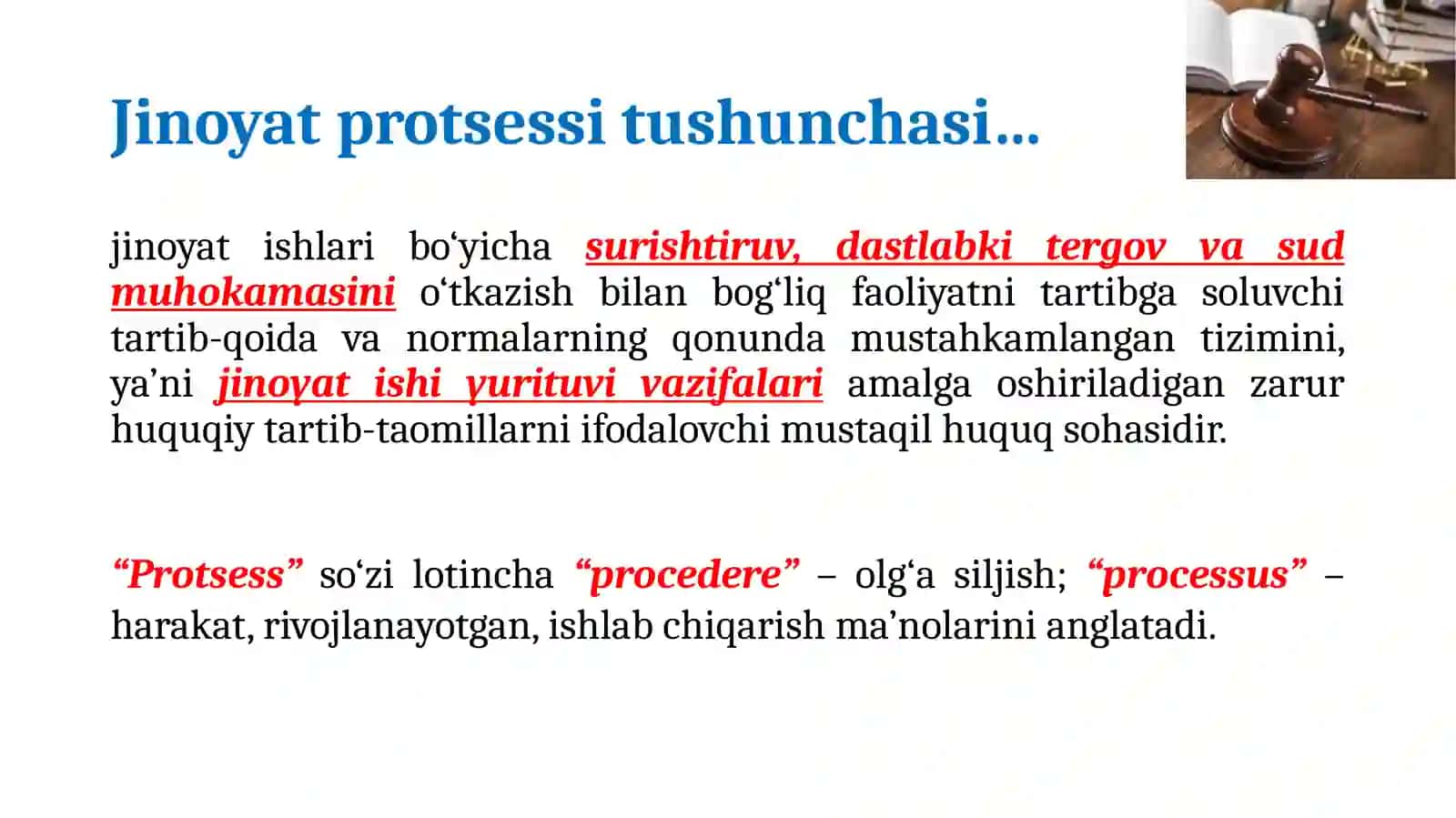 Jinoyat protsessining tushunchasi 2