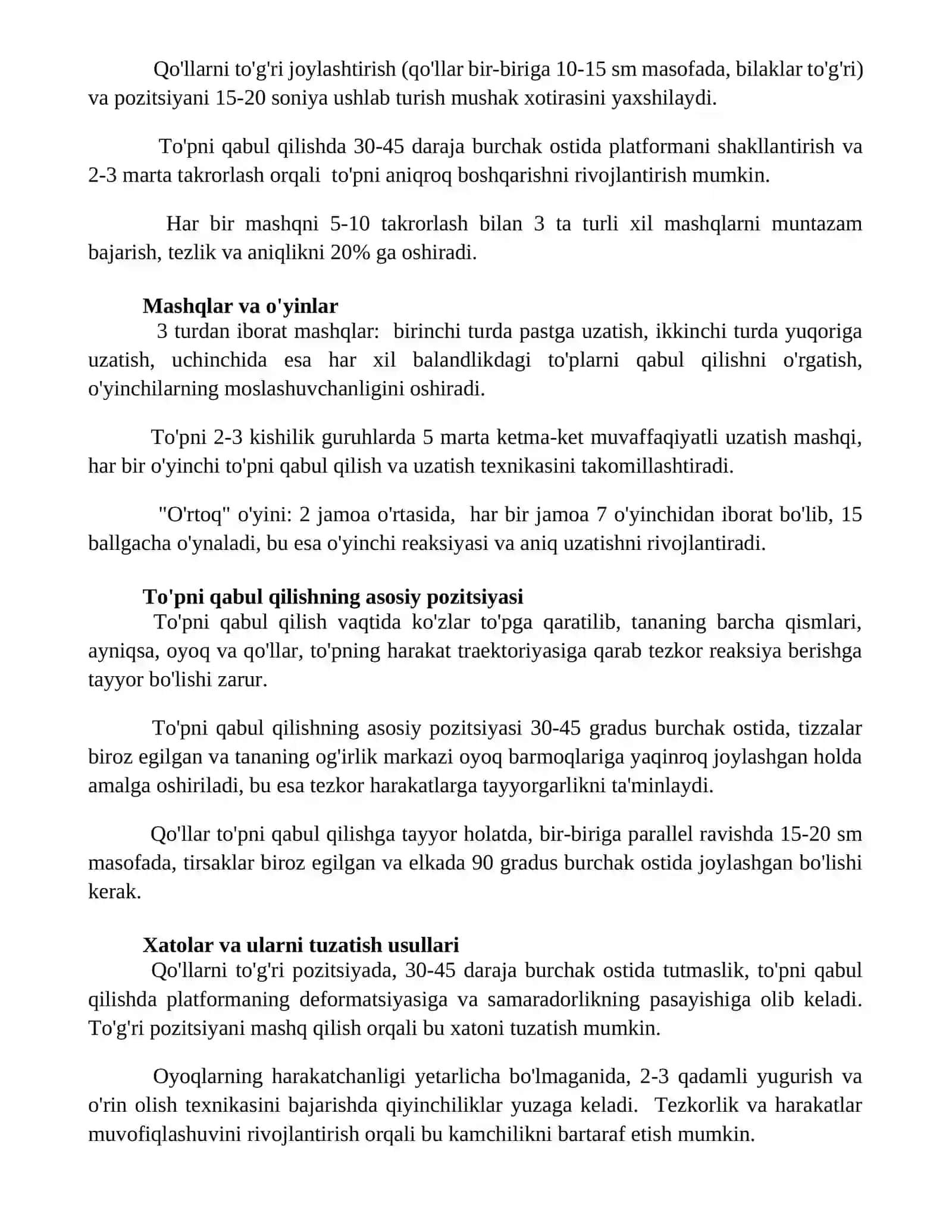 Voleybolda toʻpni uzatish va qabul qilish texnikasi 2