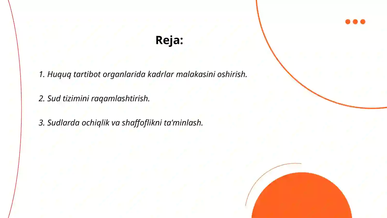 Huquq Tartibot Organlari Va Sud Tizimidagi O'zgarishlar 2