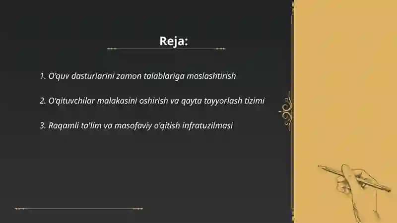 O'zbekistonda ta'lim islohotlari 2020-2025 2