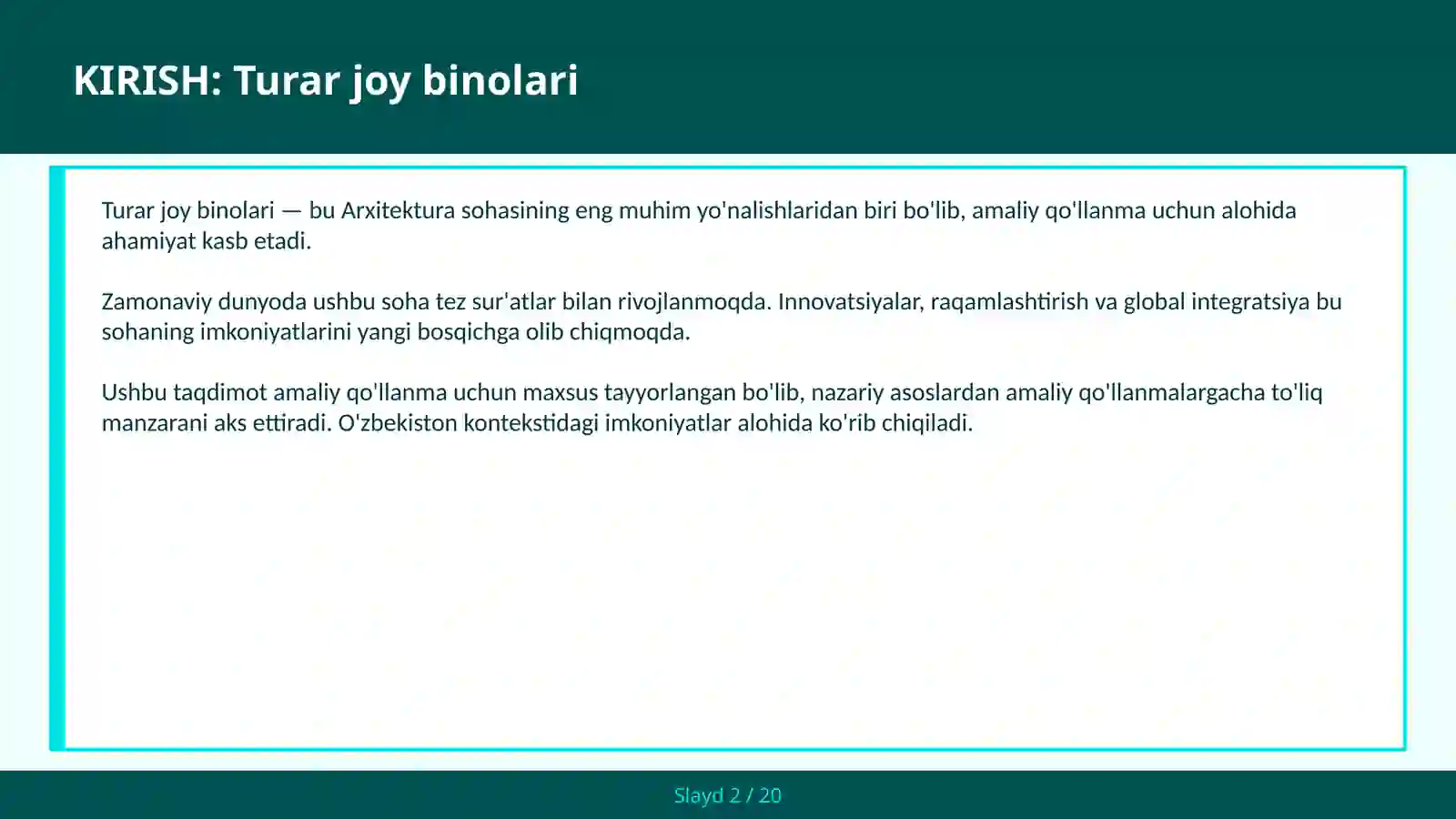Turar joy binolari 2
