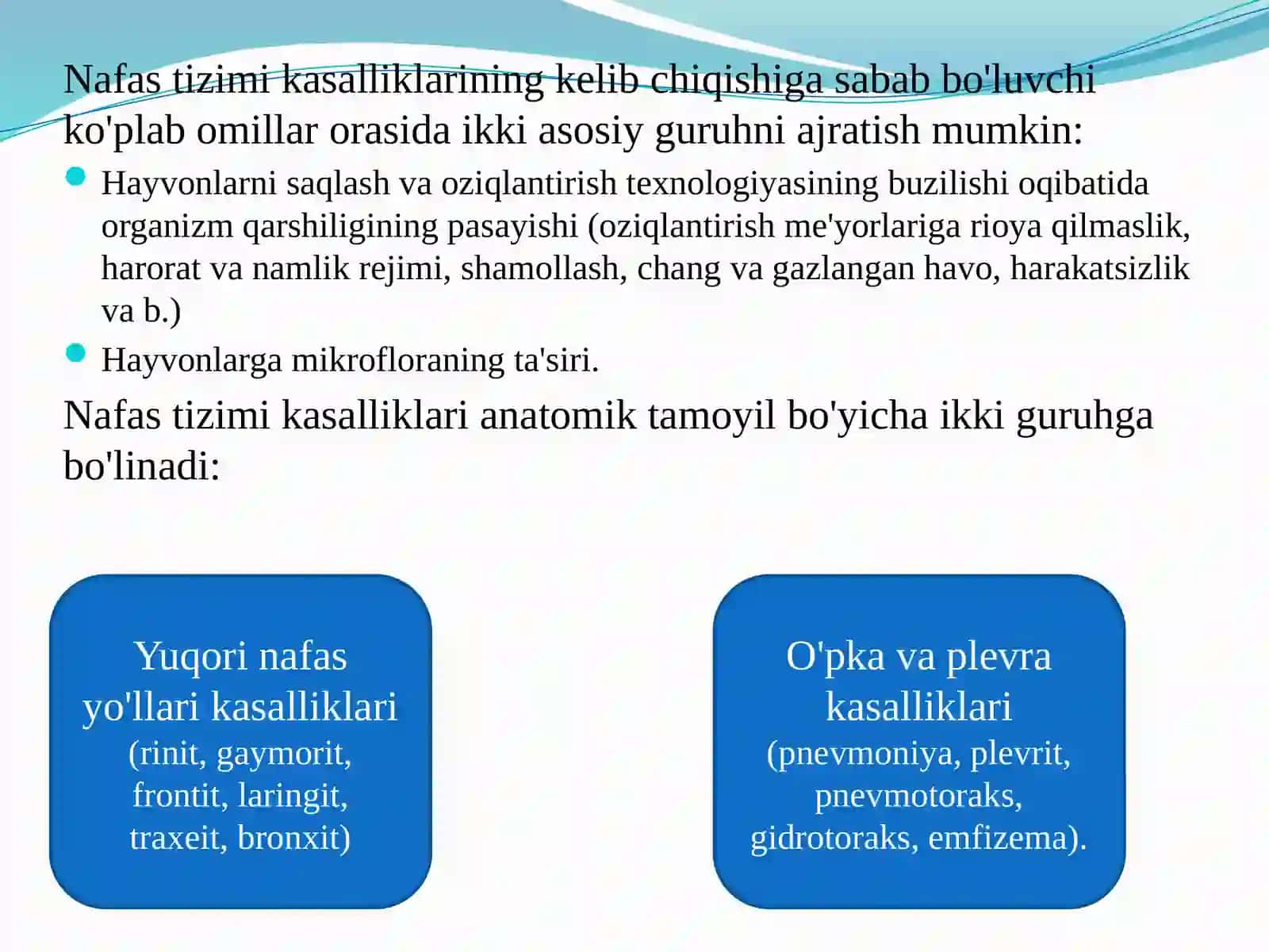 Hayvonlarda nafas yo'llari kasalliklari 2
