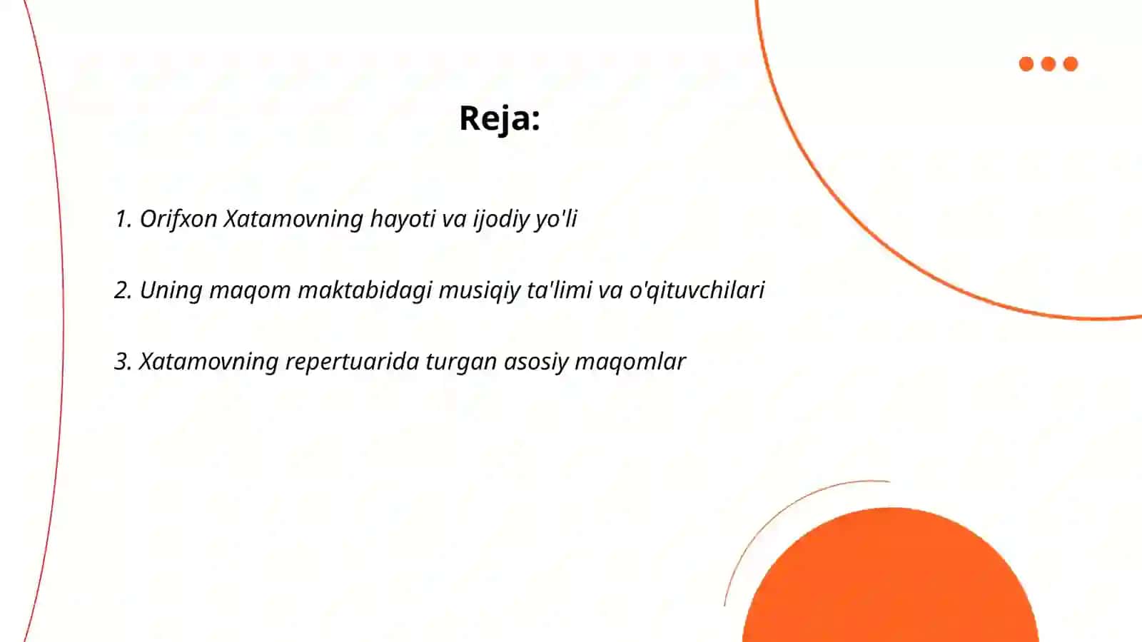 Orifxon Xatamov o'zbek maqom san'atidagi o'rni 2
