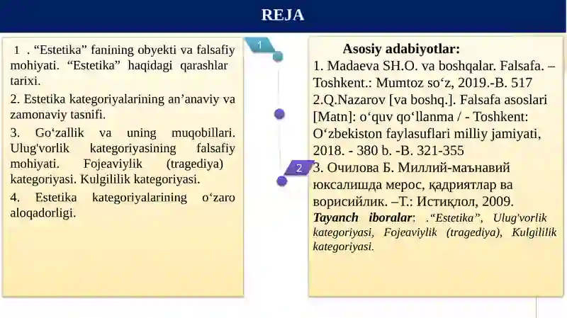 Nafosat falsafasi (Estetika) 2