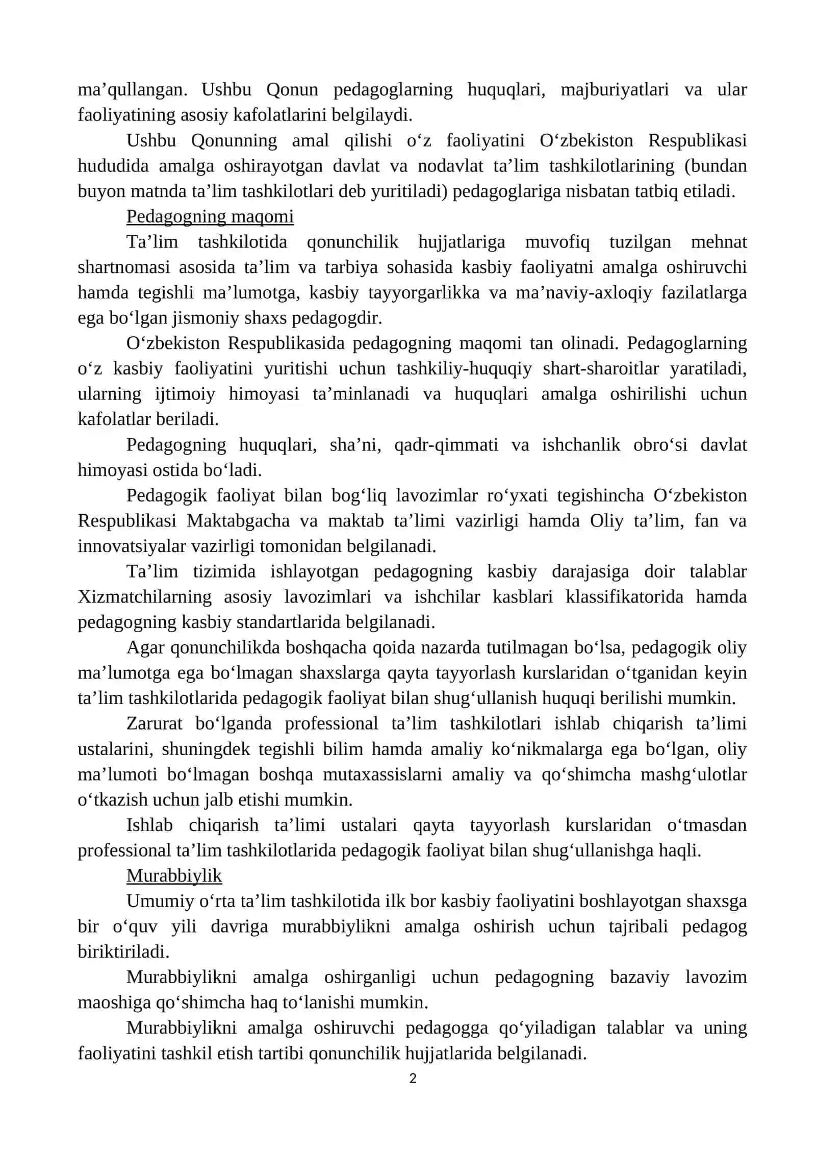 Maktabgacha taʼlim tizimi normativ-huquqiy hujjatlari 2