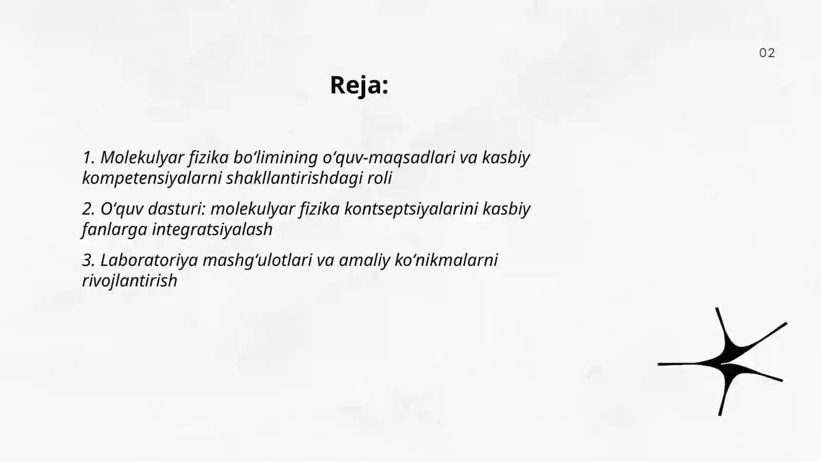 Molekulyar fizika boʻlimini oʻqitishni oʻziga xos taraflari va har qanday kasblarda tutgan oʻrni 2