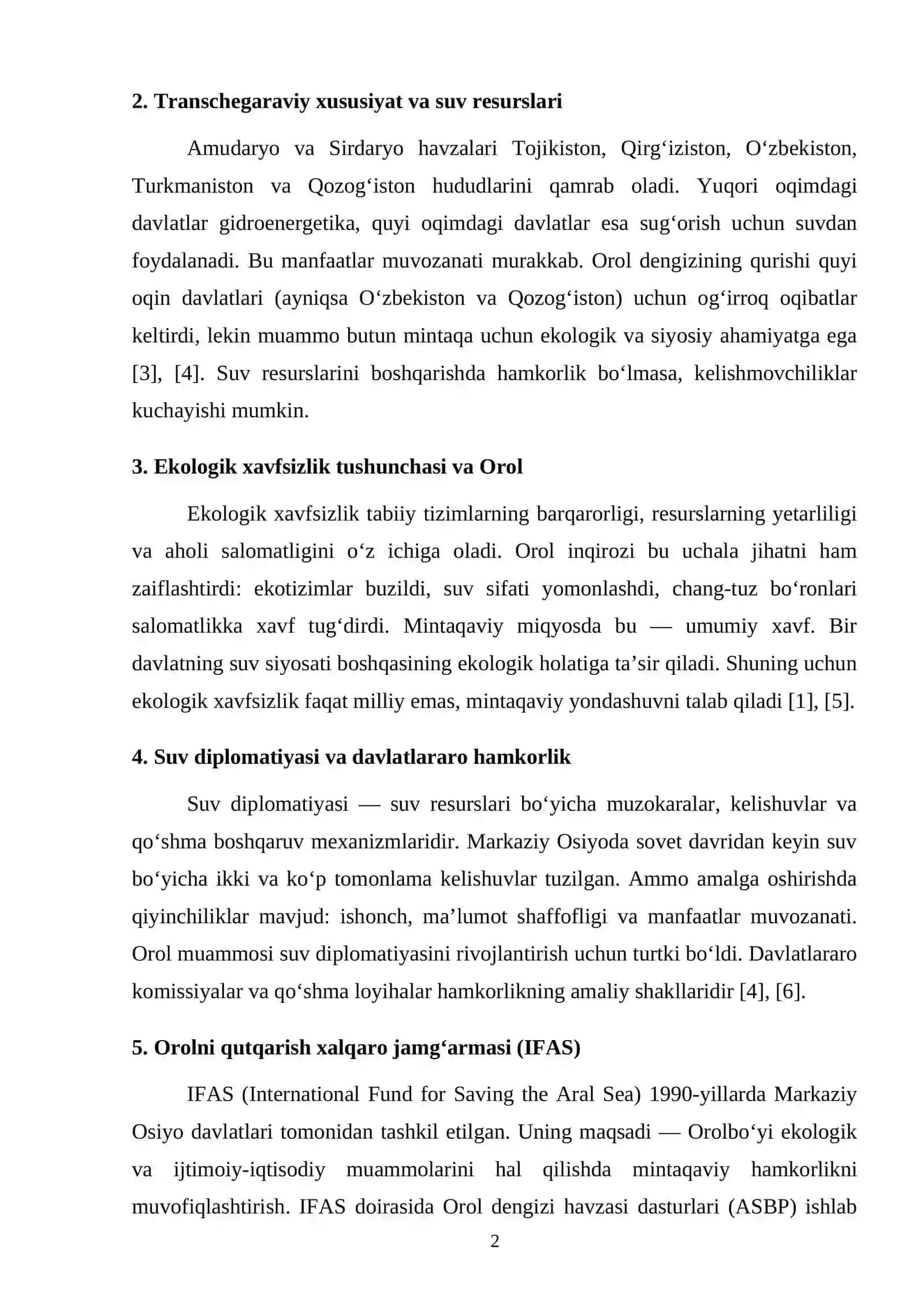 OROLBO‘YI HUDUDIDA EKOLOGIK MUAMMOLARNI KAMAYTIRISH VA TABIIY MUHITNI TIKLASH CHORALARI 2