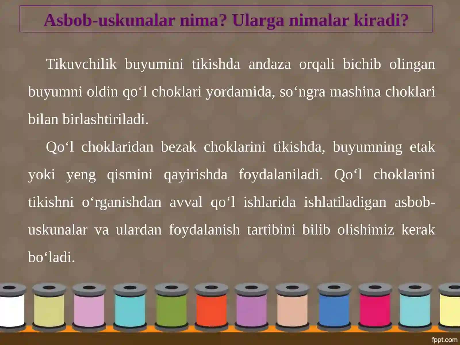 5-sinf Texnologiya Qo'l ishlari uchun asbob-uskunalar va ulardan foydalanish tartibi 2