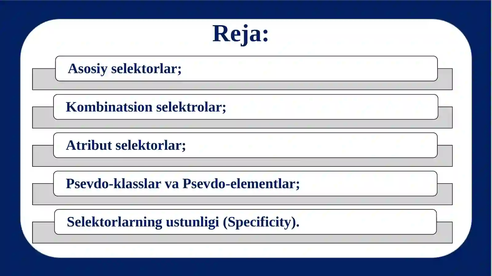 CSS da selektorlar 2