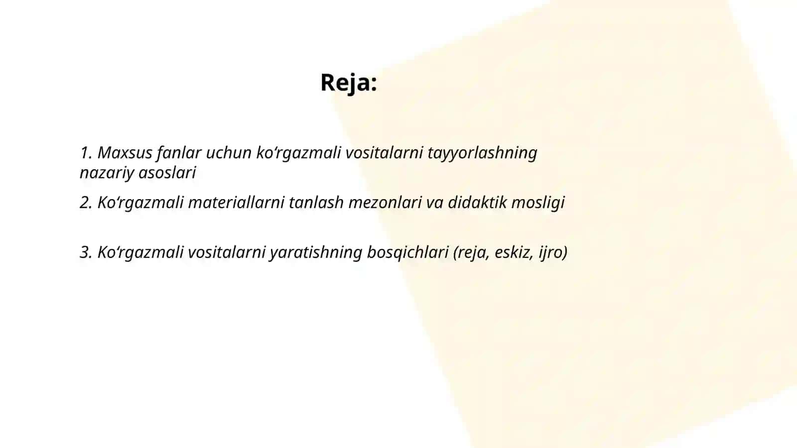 Maxsus fanlarni o'qitishda ko‘rgazmali vositalar tayyorlash metodikasi 2