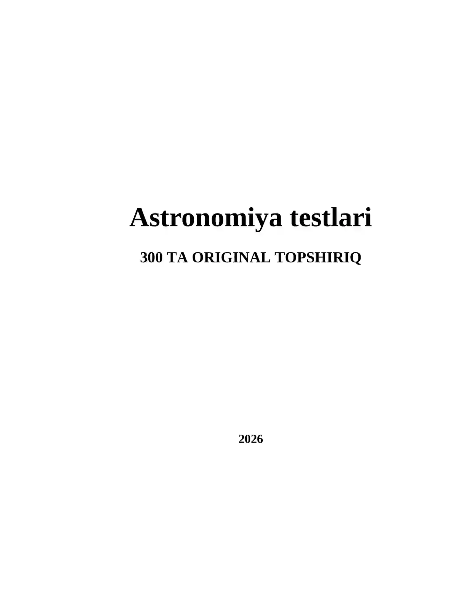 Astronomiya testlari 2