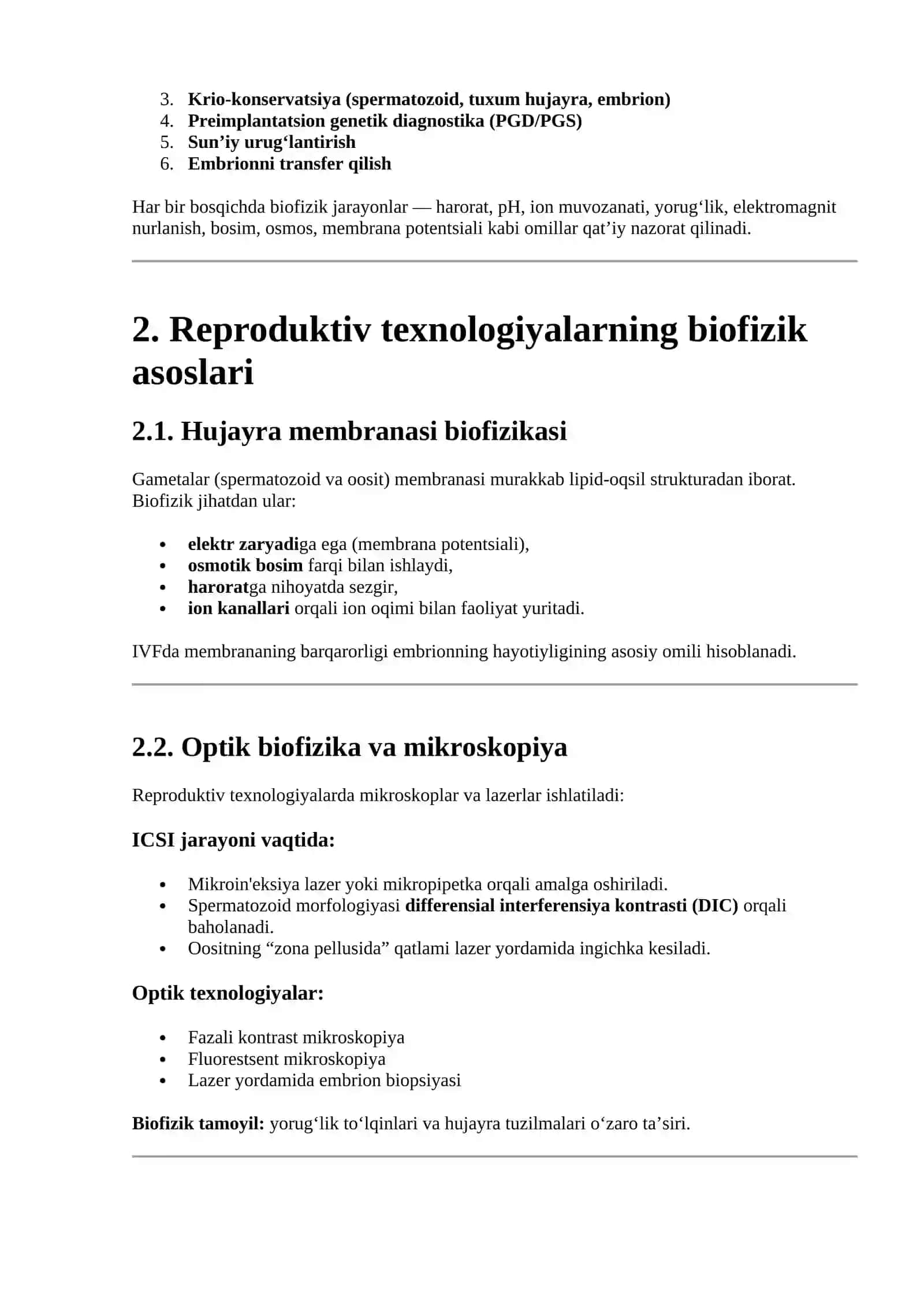 Reproduktiv texnologiyalardagi biofizik tamoyillar 2