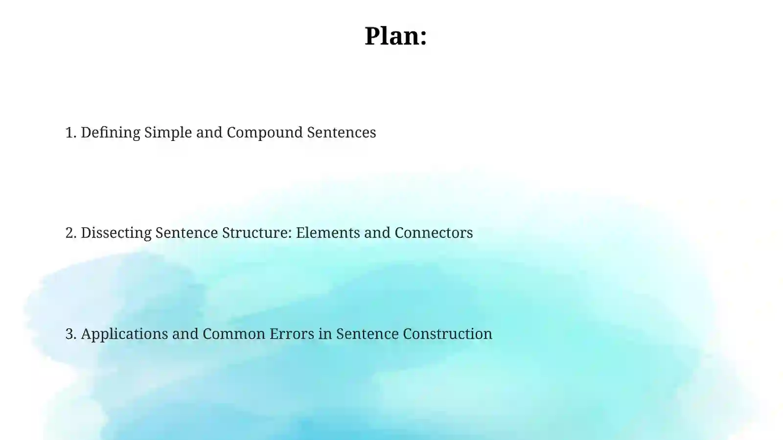 Analysis of simple, compound sentences 2