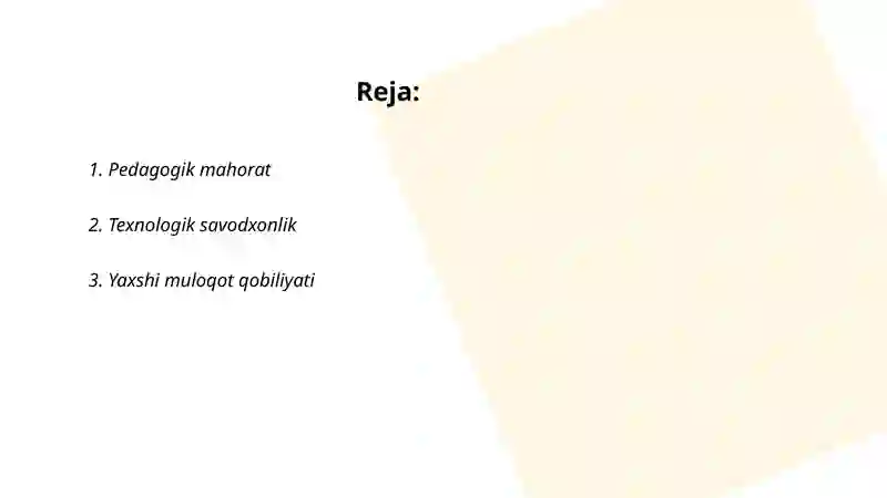 Pedagogik mahorat 2