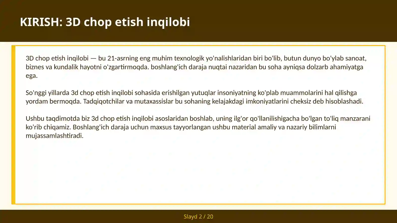 3D CHOP ETISH INQILOBI 2