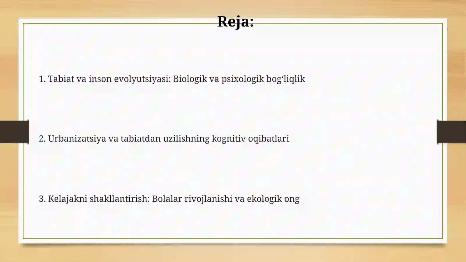 Tabiat va inson evolyutsiyasi: Biologik va psixologik bog‘liqlik 2