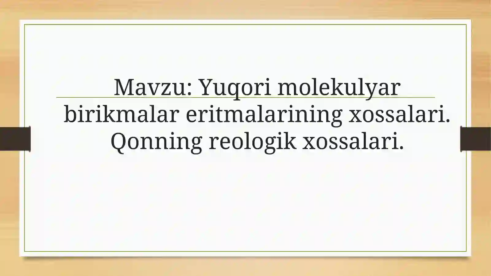 Tibbiy kimyo fanidan mustaqil ishi 2