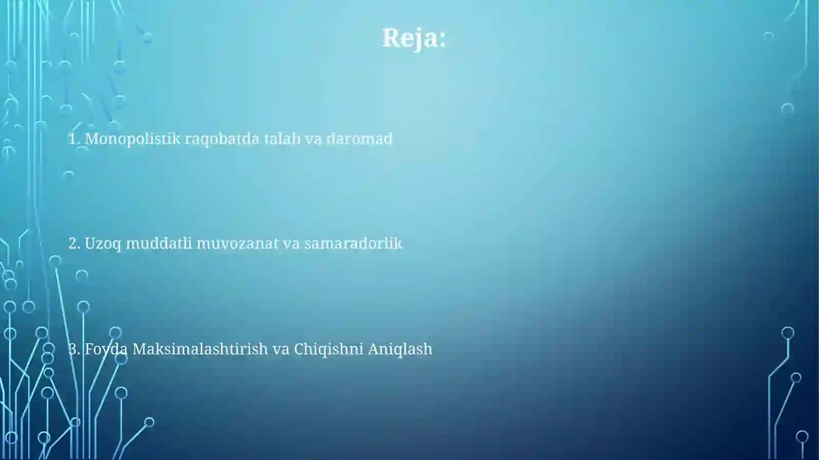 Monopolistik raqobatlashgan bozor muvozanati 2