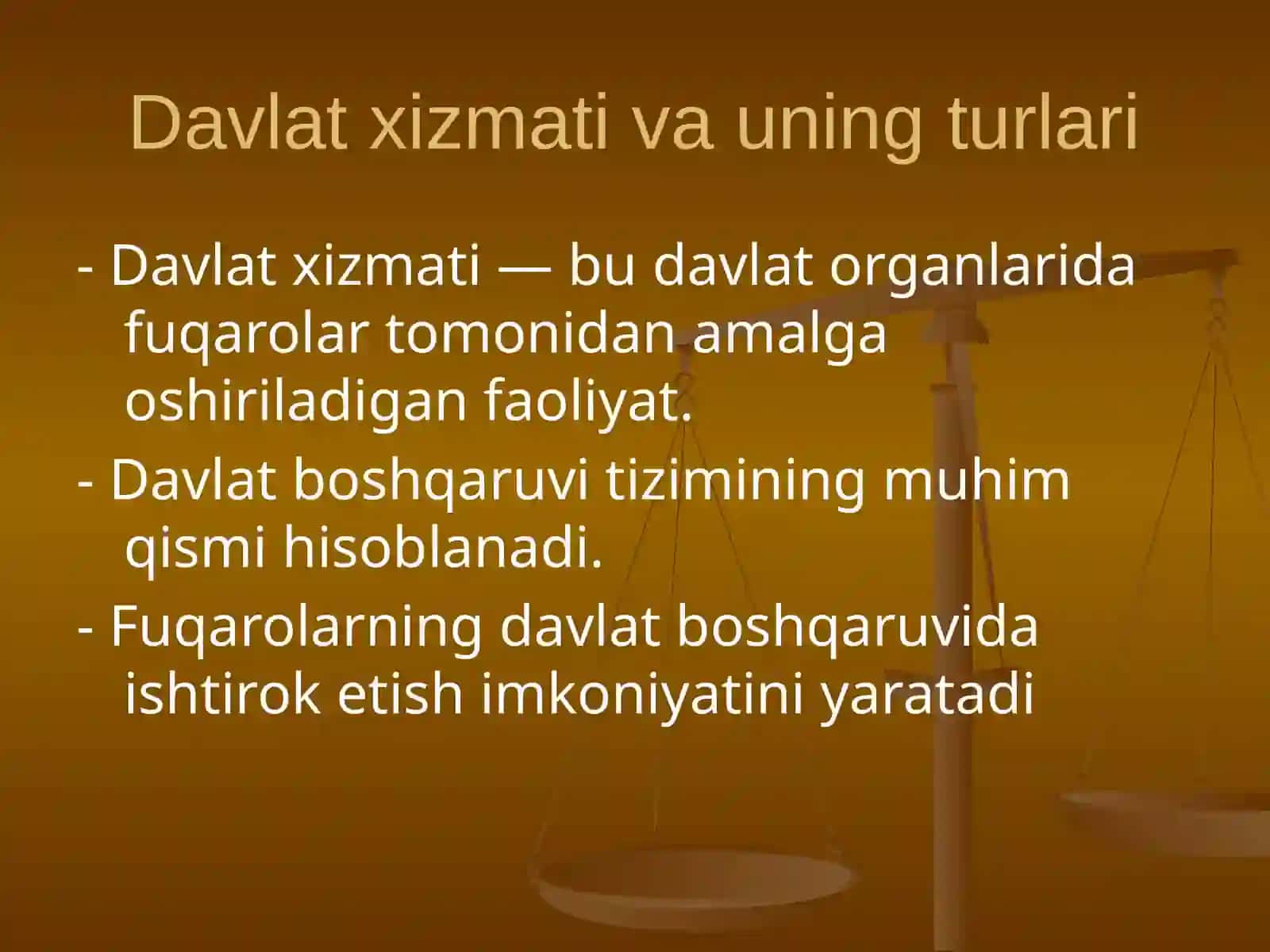Ma’muriy Huquq “Davlat xizmati va uning turlari” 2
